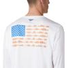 Columbia Men’s Terminal Tackle PFG Fish Flag Long Sleeve(White/Bright Nectar)