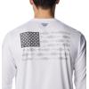 Columbia Men’s Terminal Tackle PFG Fish Flag Long Sleeve(White/City Grey Bass Lures)