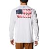Columbia Men’s Terminal Tackle PFG Fish Flag Long Sleeve(White/Collegiate Navy)
