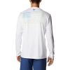 Columbia Men’s Terminal Tackle PFG Fish Flag Long Sleeve(White/Spring Blue Mid Atlantic)