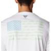 Columbia Men’s Terminal Tackle PFG Fish Flag Long Sleeve(White/Spring Blue Mid Atlantic)