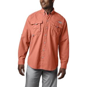 Columbia Men’s PFG Bahama II Long Sleeve Fishing Shirt(Bright Peach)