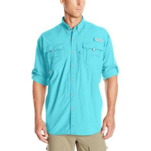 Columbia Men’s PFG Bahama II Long Sleeve Fishing Shirt(Opal Blue)