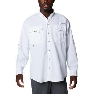 Columbia Men’s PFG Bahama II Long Sleeve Fishing Shirt(White/Realtree Edge)