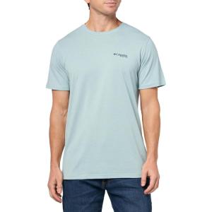 Columbia Men’s PFG Fish Flag II Short Sleeve(Crushed Blue/Coll Navy Bass + Lures)