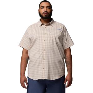 Columbia Men’s PFG Harbor Peak Short Sleeve Shirt(Dark Stone Driftnet Plaid)