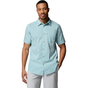 Columbia Men’s PFG Harbor Peak Short Sleeve Shirt(Marine Light Offshore Tartan)