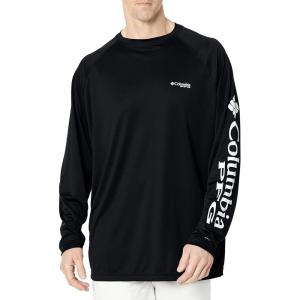 Columbia Men’s PFG Terminal Tackle Long Sleeve Shirt(Black/Cool Grey Logo)