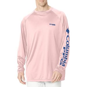 Columbia Men’s PFG Terminal Tackle Long Sleeve Shirt(Cherry Blossom/Vivid Blue)