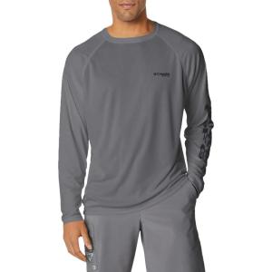 Columbia Men’s PFG Terminal Tackle Long Sleeve Shirt(City Grey/Black Logo)