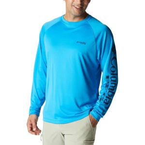 Columbia Men’s PFG Terminal Tackle Long Sleeve Shirt(Compass Blue/Carbon Logo)