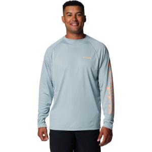 Columbia Men’s PFG Terminal Tackle Long Sleeve Shirt(Crushed Blue/Bright Nectar Logo)