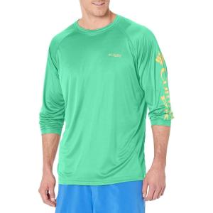 Columbia Men’s PFG Terminal Tackle Long Sleeve Shirt(Dark Lime/Sunlit Logo)