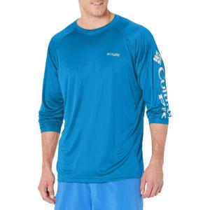 Columbia Men’s PFG Terminal Tackle Long Sleeve Shirt(Dark Pool/White Logo)
