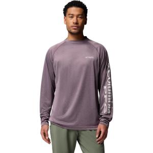 Columbia Men’s PFG Terminal Tackle Long Sleeve Shirt(Dusty Purple Heather/Cool Grey Logo)