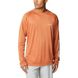 Columbia Men’s PFG Terminal Tackle Long Sleeve Shirt(Island Orange/Spring Blue Logo)