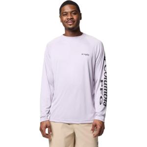 Columbia Men’s PFG Terminal Tackle Long Sleeve Shirt(Lavender Pearl/Black Logo)
