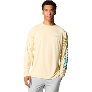 Columbia Men’s PFG Terminal Tackle Long Sleeve Shirt(Lemon Wash/Blue Echo Logo)