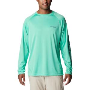 Columbia Men’s PFG Terminal Tackle Long Sleeve Shirt(Light Jade/Metal Logo)
