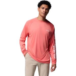 Columbia Men’s PFG Terminal Tackle Long Sleeve Shirt(Melonade/White Logo)