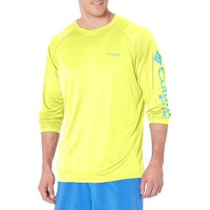 Columbia Men’s PFG Terminal Tackle Long Sleeve Shirt(Neon Light/Miami Logo)