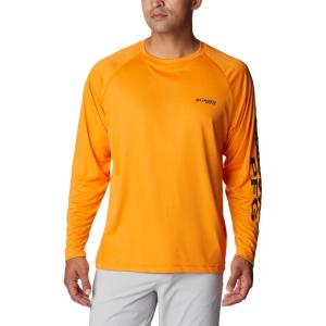 Columbia Men’s PFG Terminal Tackle Long Sleeve Shirt(Orange Blast/Black Logo)