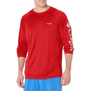 Columbia Men’s PFG Terminal Tackle Long Sleeve Shirt(Red Spark/White Logo)