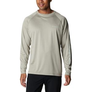 Columbia Men’s PFG Terminal Tackle Long Sleeve Shirt(Safari/Cool Green Logo)