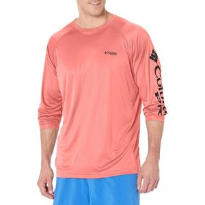 Columbia Men’s PFG Terminal Tackle Long Sleeve Shirt(Sorbet/Black Logo)