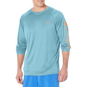 Columbia Men’s PFG Terminal Tackle Long Sleeve Shirt(Storm/Bright Nectar Logo)