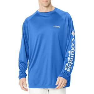Columbia Men’s PFG Terminal Tackle Long Sleeve Shirt(Vivid Blue/Cool Grey Logo)