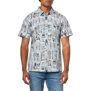 Columbia Mens PFG Trollers Best II Short Sleeve Shirt(Collegiate Navy Resort Time)