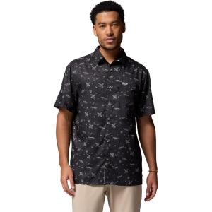 Columbia Men’s Super Slack Tide Camp Shirt Short Sleeve(Black Fish Hunt)