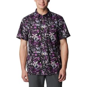 Columbia Men’s Super Slack Tide Camp Shirt Short Sleeve(Black Kona Kraze Print)