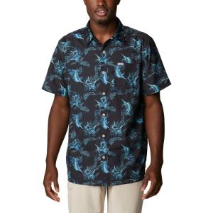 Columbia Men’s Super Slack Tide Camp Shirt Short Sleeve(Black Sails Away Print)