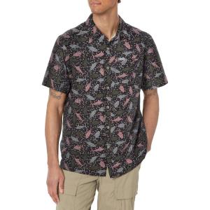 Columbia Men’s Super Slack Tide Camp Shirt Short Sleeve(Black Tribal Fish Print)