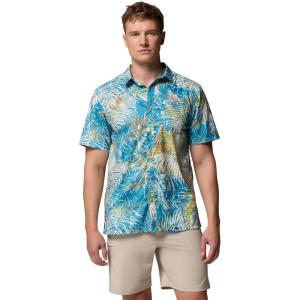 Columbia Men’s Super Slack Tide Camp Shirt Short Sleeve(Blue Echo Hooked Up)