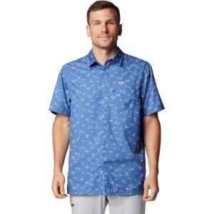Columbia Men’s Super Slack Tide Camp Shirt Short Sleeve(Bluebell Deepdivers)