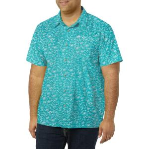 Columbia Men’s Super Slack Tide Camp Shirt Short Sleeve(Bright Aqua Gamefish Print)
