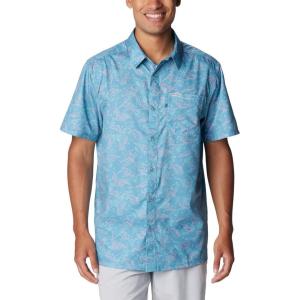 Columbia Men’s Super Slack Tide Camp Shirt Short Sleeve(Canyon Blue Keye Takeaway)