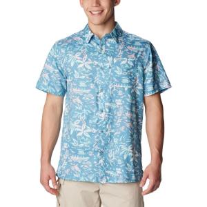 Columbia Men’s Super Slack Tide Camp Shirt Short Sleeve(Canyon Blue Kona Kraze)