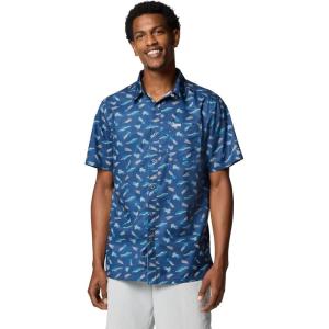 Columbia Men’s Super Slack Tide Camp Shirt Short Sleeve(Carbon Fly Pride)