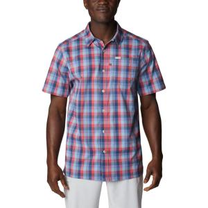 Columbia Men’s Super Slack Tide Camp Shirt Short Sleeve(Carbon Mid Gingham)
