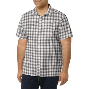 Columbia Men’s Super Slack Tide Camp Shirt Short Sleeve(City Grey Palaka Plaid)