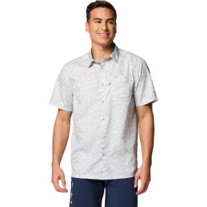 Columbia Men’s Super Slack Tide Camp Shirt Short Sleeve(Cool Grey Texas Time)