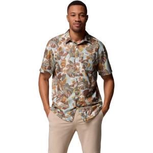 Columbia Men’s Super Slack Tide Camp Shirt Short Sleeve(Crushed Blue Ikat Palms)