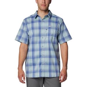 Columbia Men’s Super Slack Tide Camp Shirt Short Sleeve(Crushed Blue Ombre Check)
