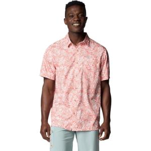 Columbia Men’s Super Slack Tide Camp Shirt Short Sleeve(Faded Peach Tunado Tonal)