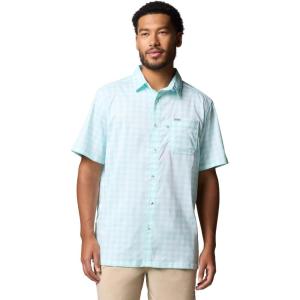 Columbia Men’s Super Slack Tide Camp Shirt Short Sleeve(Gulf Stream Palaka Grid)
