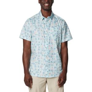 Columbia Men’s Super Slack Tide Camp Shirt Short Sleeve(Icy Morn Fishtiki)